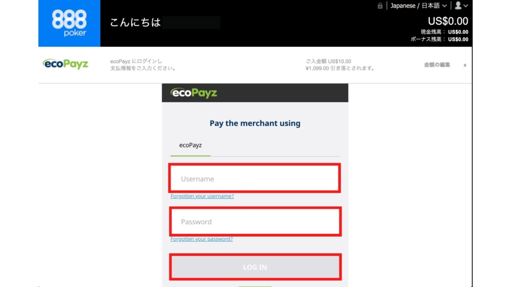 ecoPayzログイン