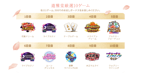 遊雅堂のボーナス