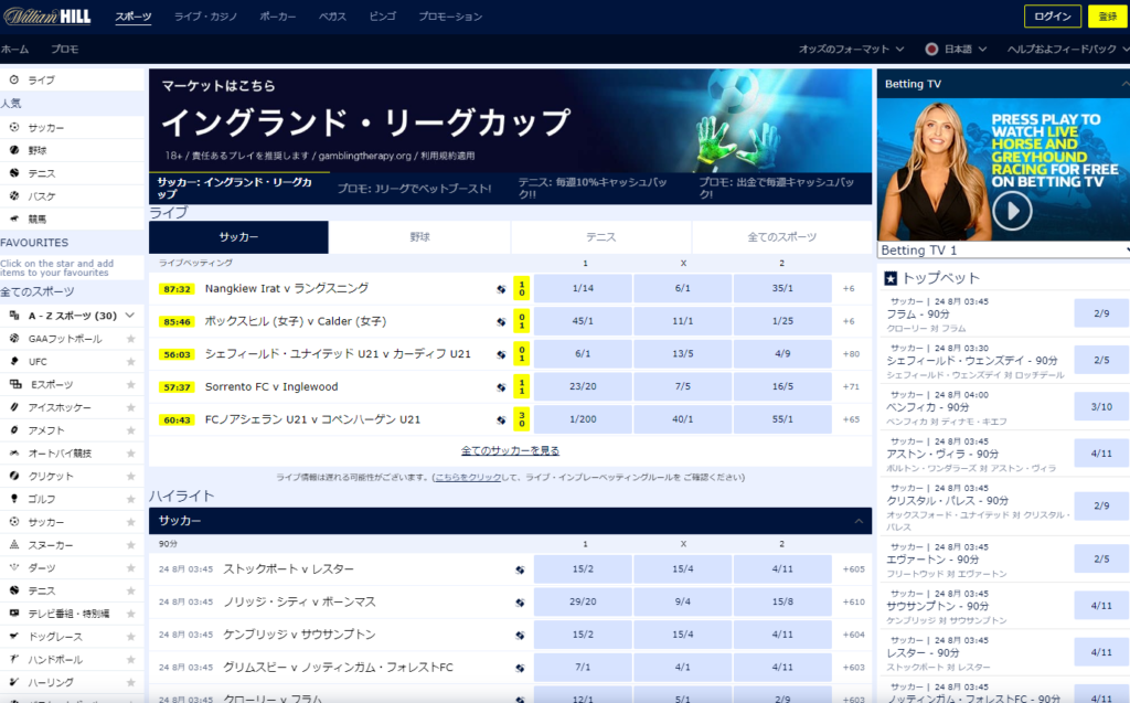 ウィリアムヒルカジノのボーナス