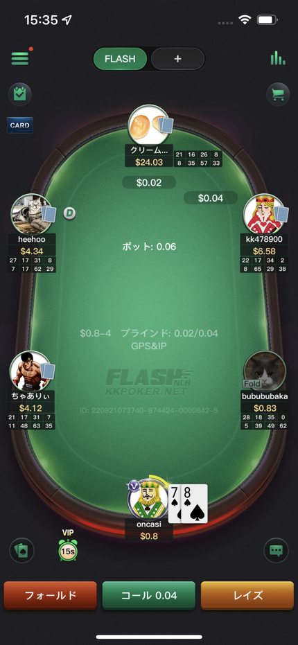フラッシュのプレイ画面