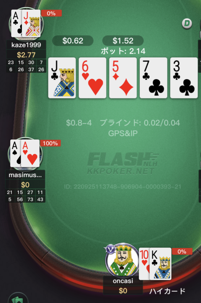 5枚目が出るリバー