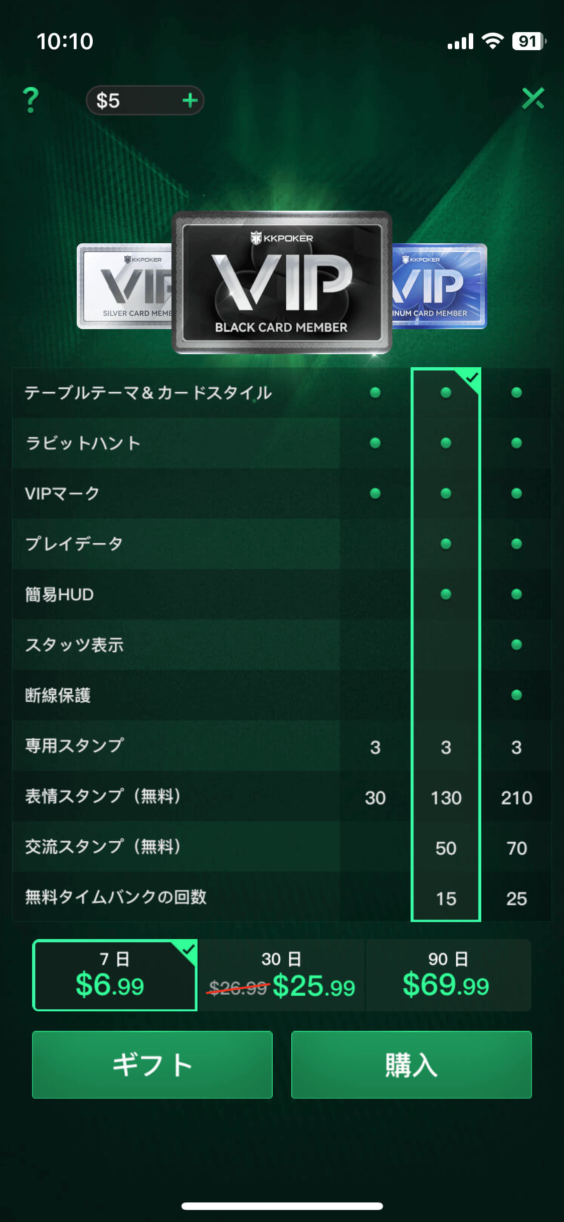 ブラックVIPカード