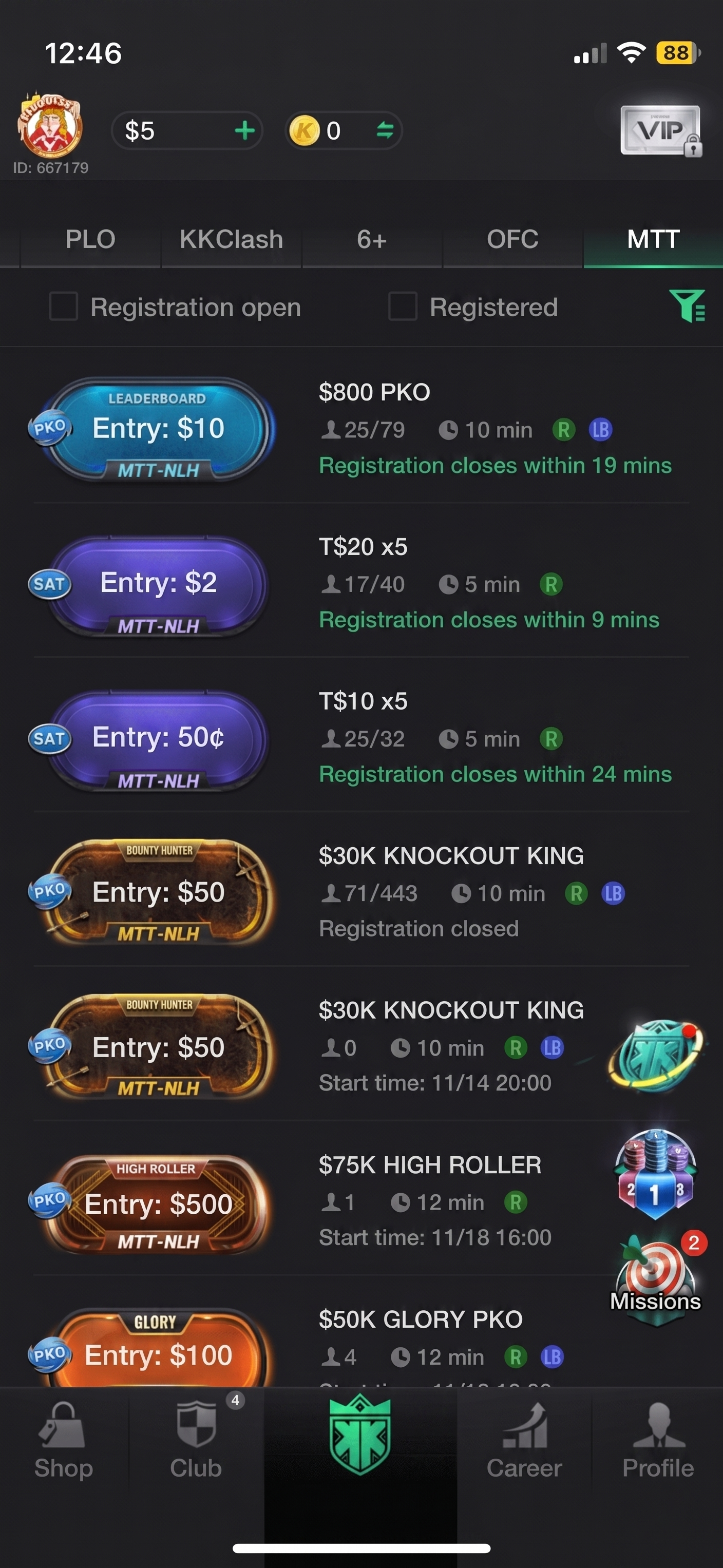Official tournaments are basically NLH.