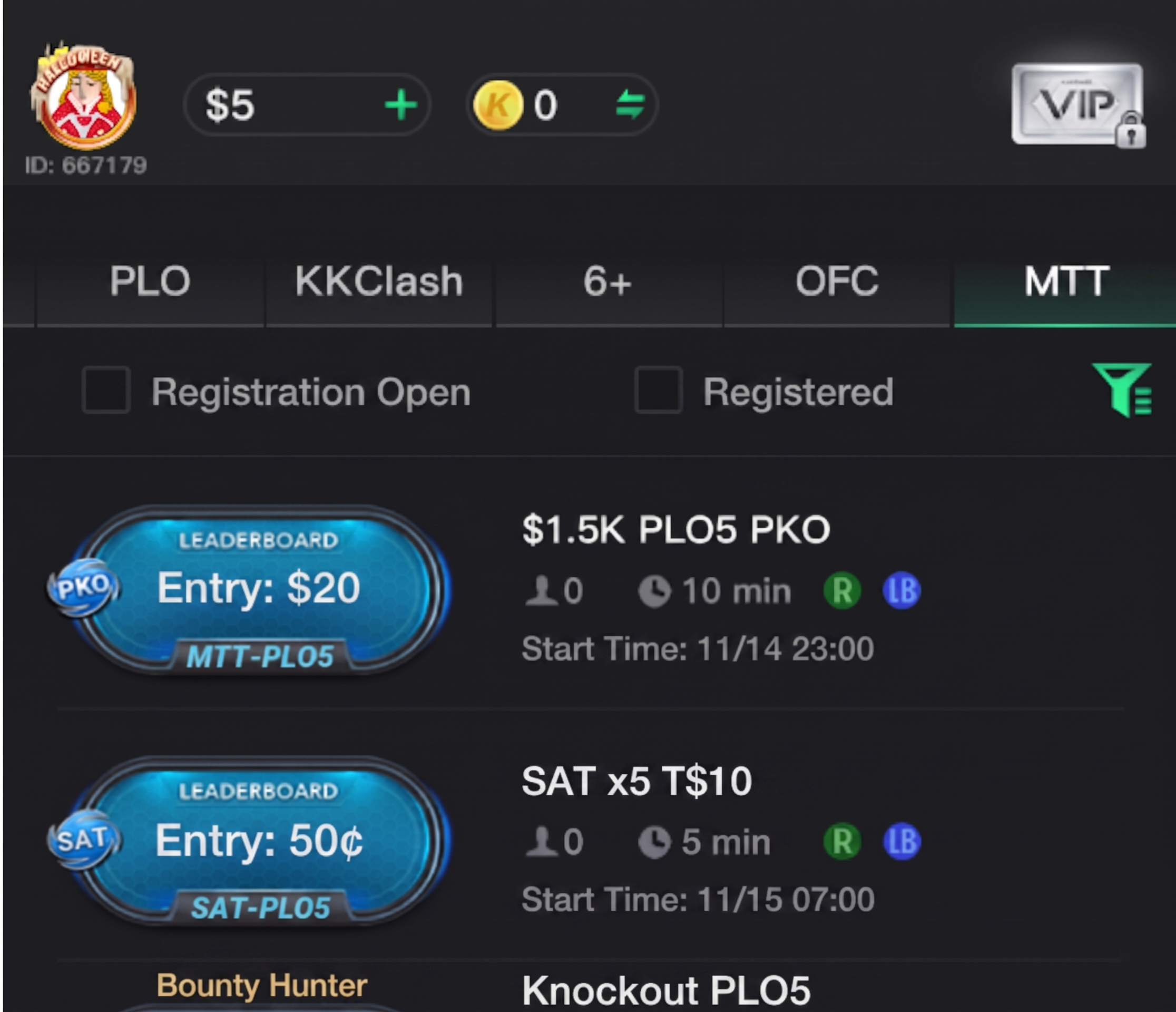 PLO5 (Pot Limit Omaha)