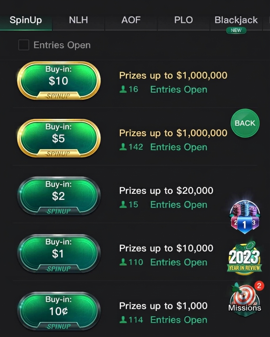 What is KKPoker "SPINUP?"