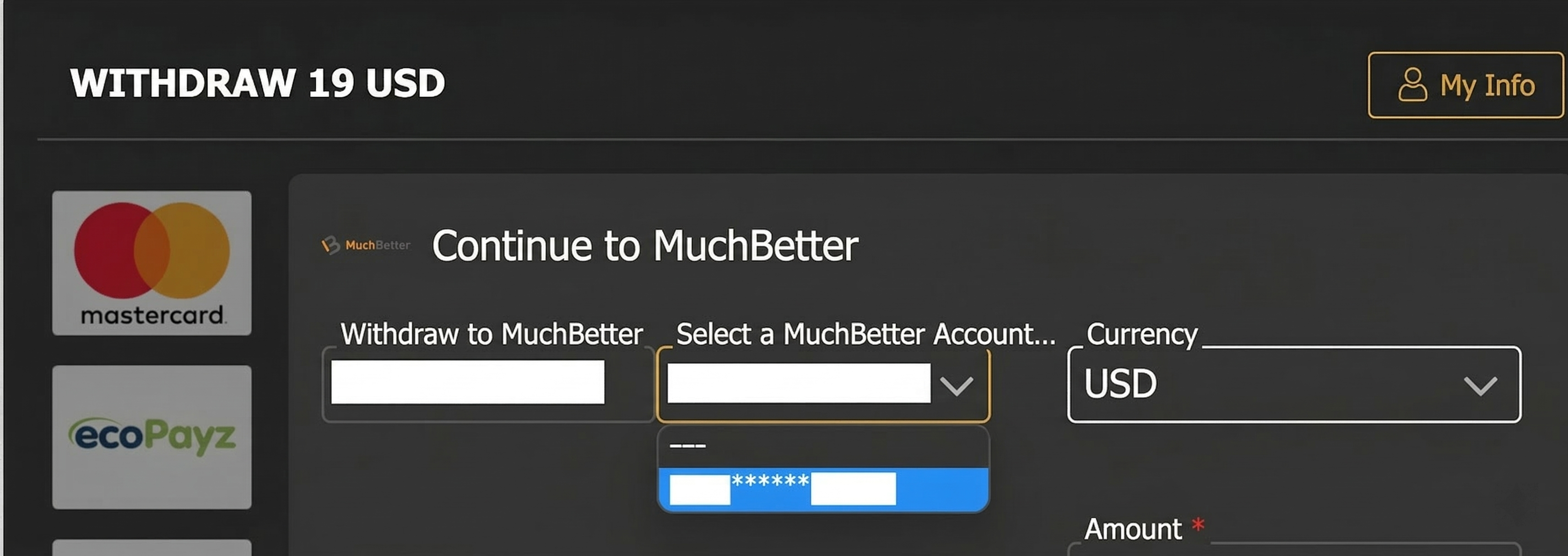 If you have multiple accounts, you can select from here.