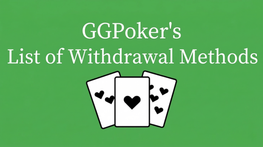 List of GGPoker Withdrawal Methods & Fees