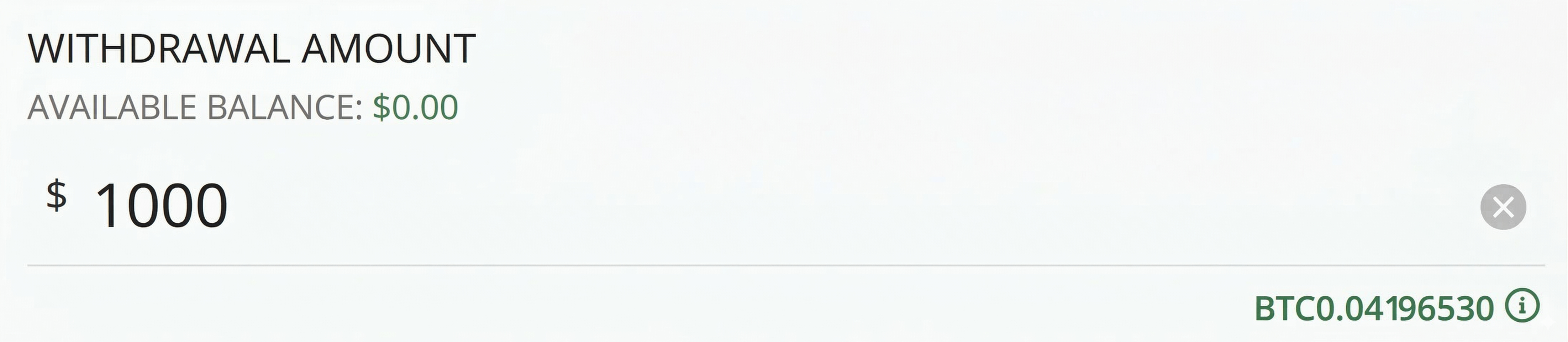 First, set the "Withdrawal Amount."