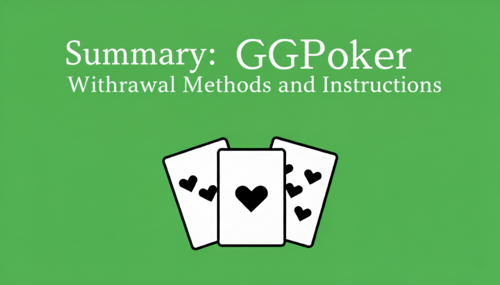 Play at GGPoker, Which Has a Wealth of Withdrawal Methods!
