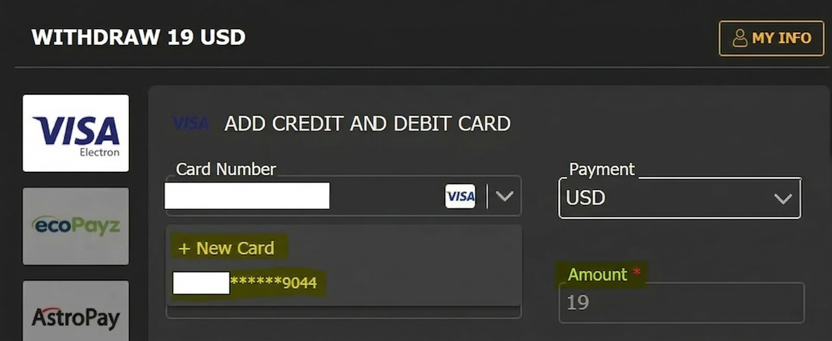 you can switch between them in the section below.