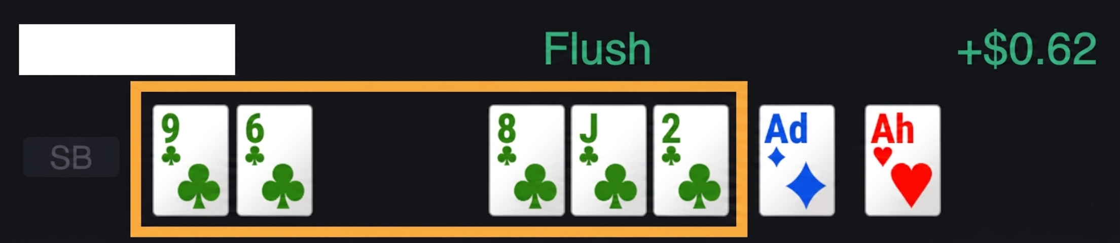 the 1st opponent already had a "Club" set from the start and proceeded to get a flush of clubs.