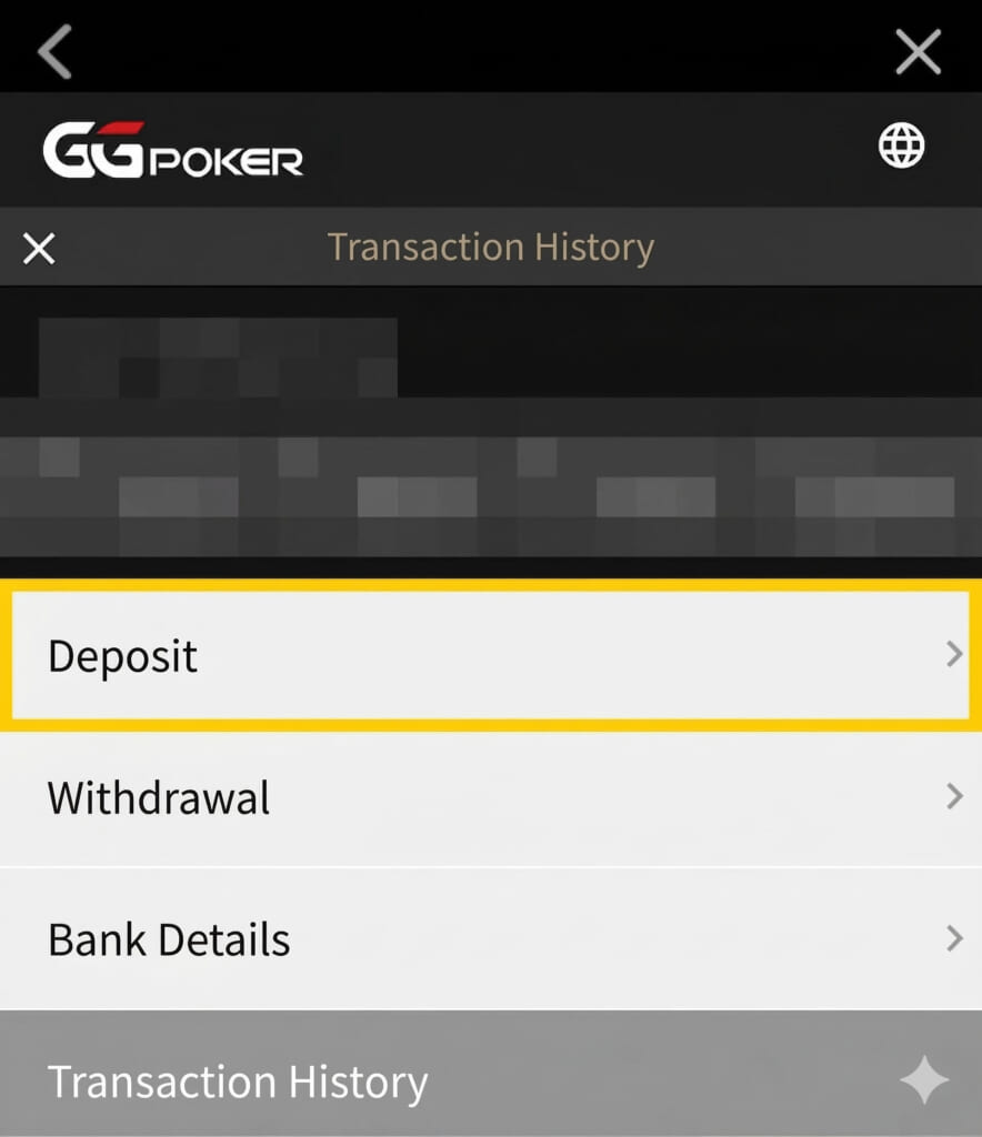 GGPoker transaction history