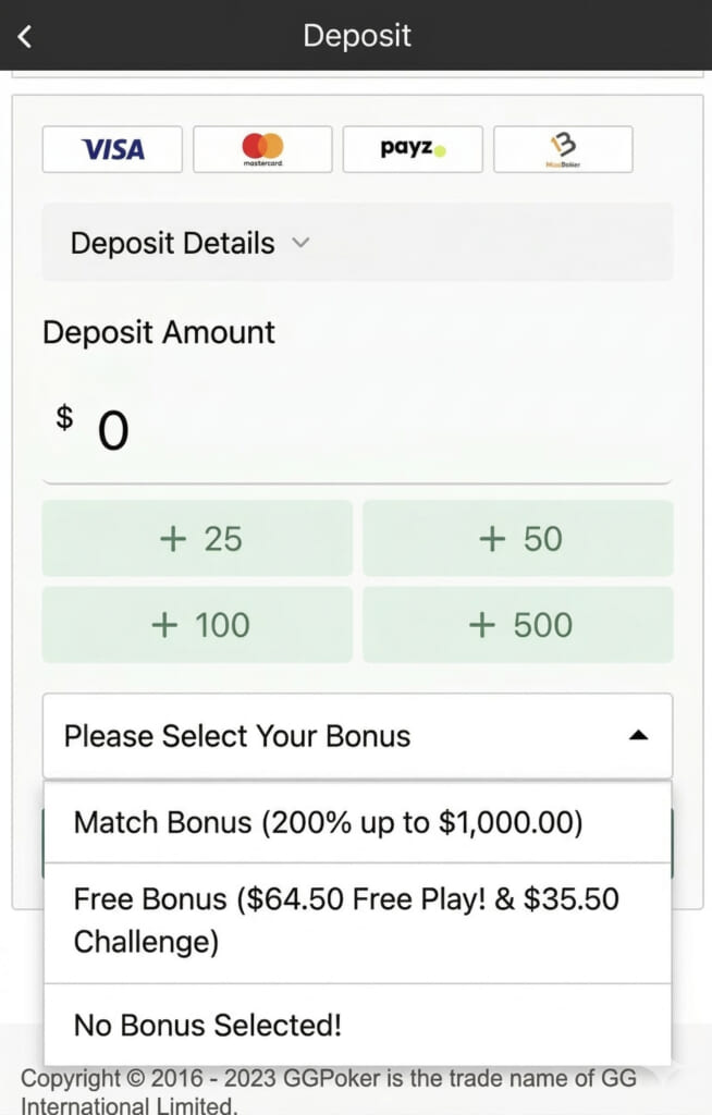 Select bonus