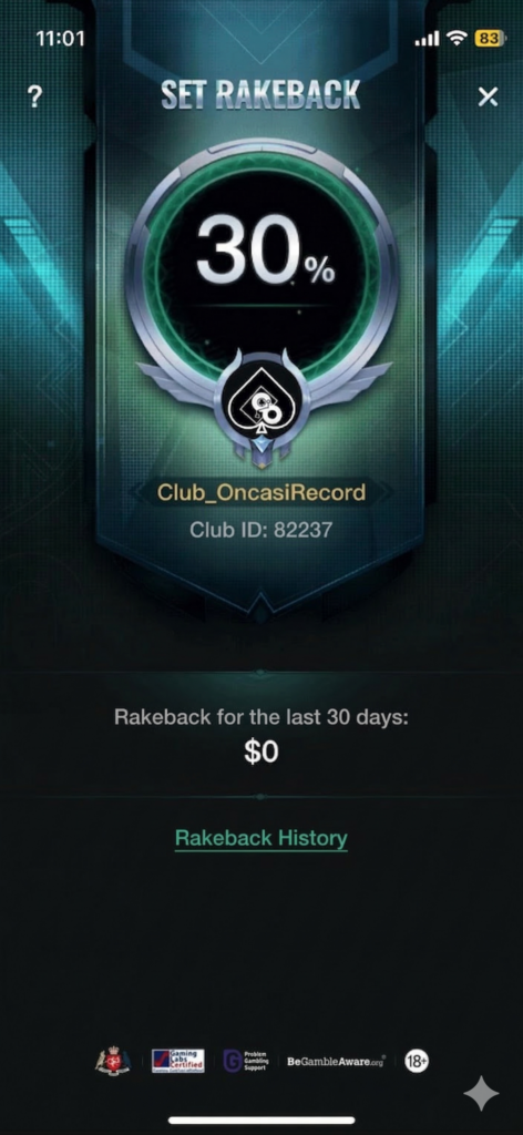 30 day rakeback
