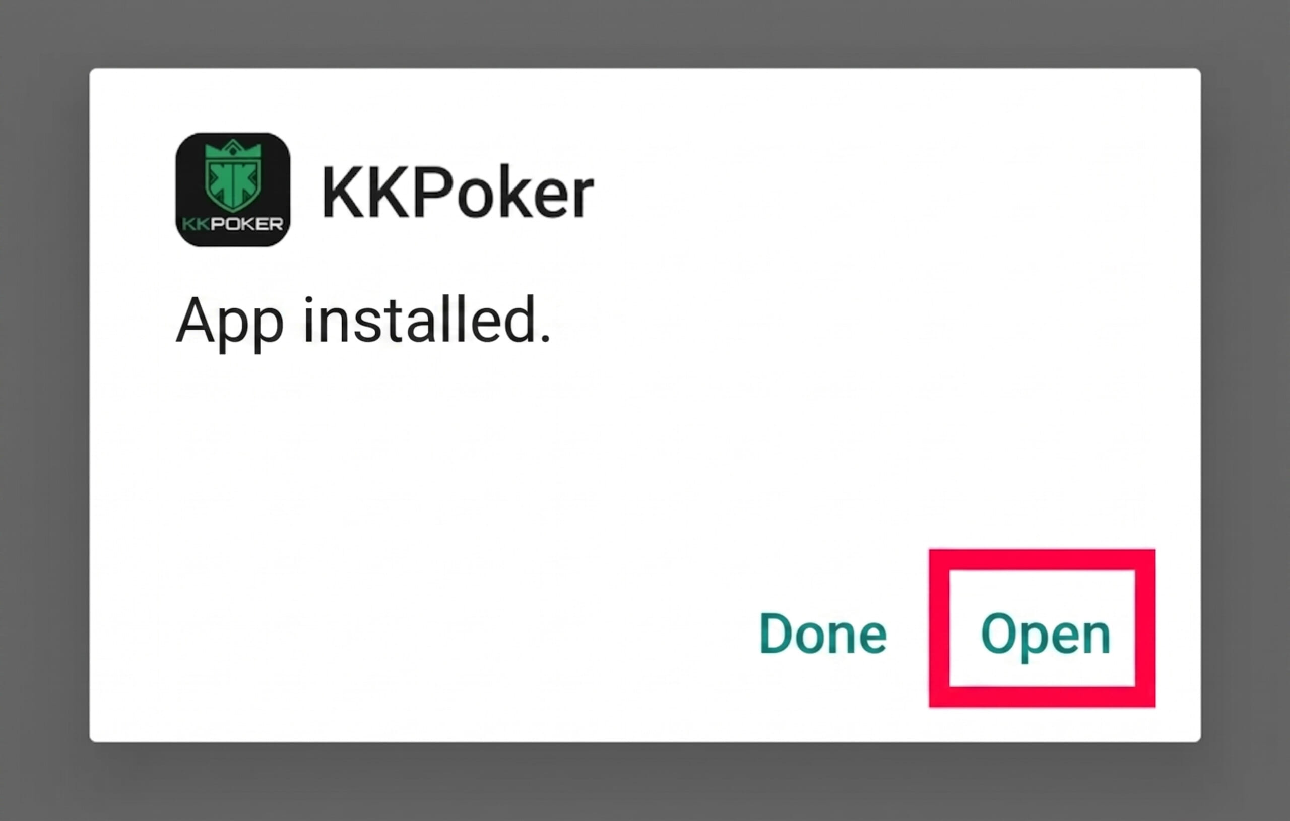 When you tap "Open," an "Installed" pop-up will appear, so tap "Open" again.