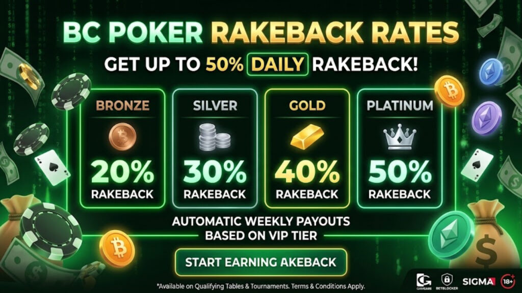 BC Poker Rakeback Rates