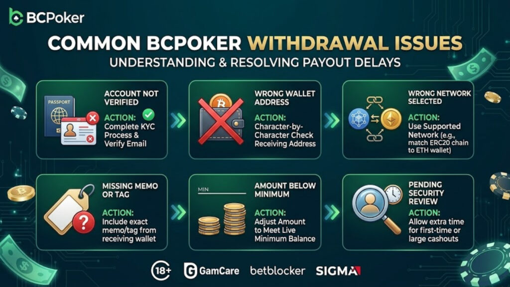 Common BCPoker Withdrawal Issues
