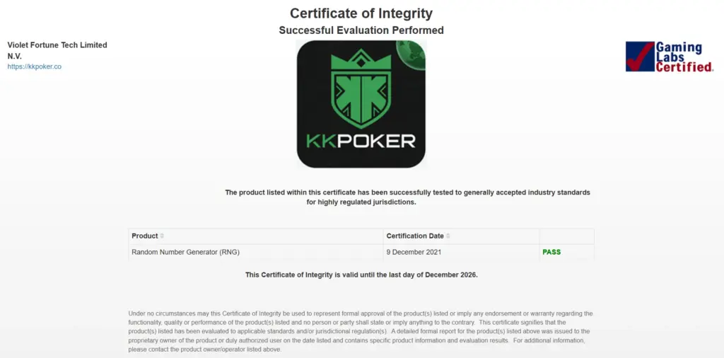 KKPoker RNG
