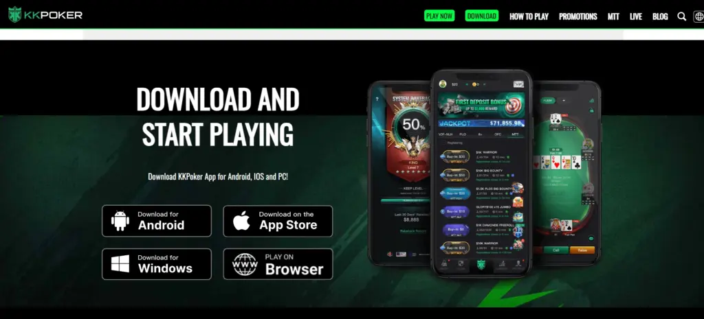 KKPoker Mobile Page
